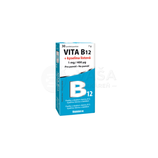 Vitabalans Vita B12 1 mg Kyselina listová 400 mcg 30 cmúľacích pastiliek