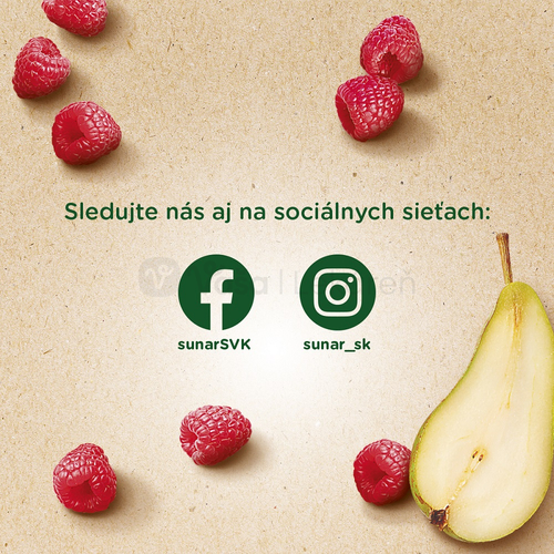 Sunar BIO Ovocná kapsička Hruška, malina (od ukončeného 4.mesiaca)