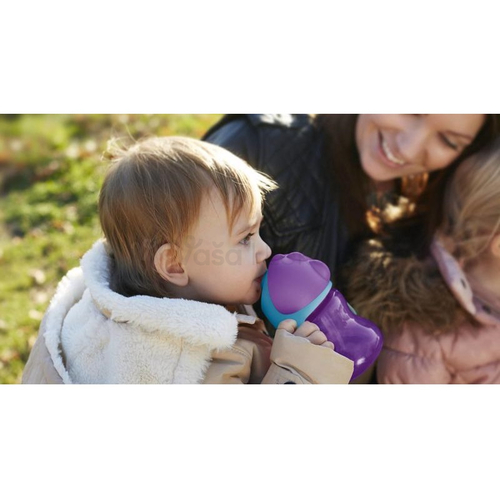 AVENT Hrnček so slamkou a držadlami (0% BPA) pre dievča (od 9 mesiacov), 200 ml