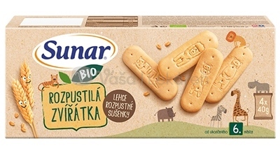 Sunar BIO Roztopašné zvieratká Ľahko rozpustné sušienky (od ukončeného 6. mesiaca)