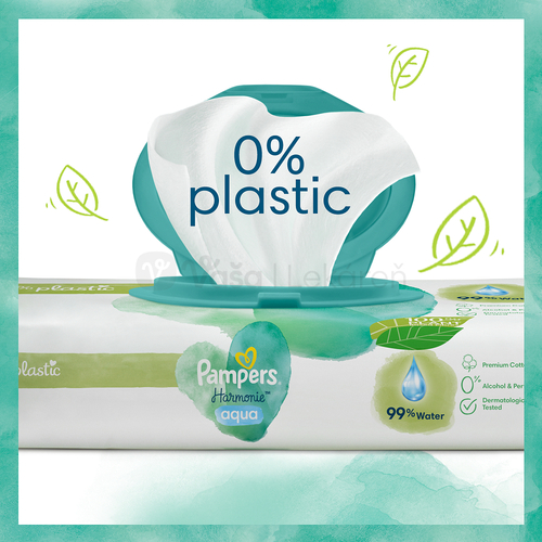 Pampers Harmonie Aqua Vlhčené obrúsky (4 balenia)