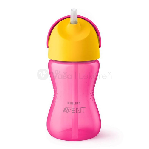 AVENT Hrnček so slamkou (0% BPA) pre dievča (od 12 mesiacov), 300 ml