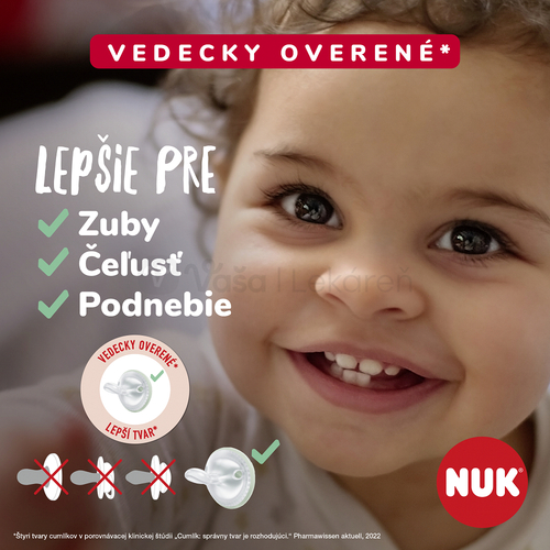 NUK MommyFeel Silikónový cumlík v boxe (0-9 mesiacov), rôzne farby