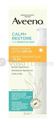 Aveeno Calm+ Restore Hydratačné opaľovacie mlieko SPF50