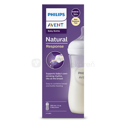 AVENT Natural Response Priehľadná fľaša s cumlíkom pre podporu rytmu pitia (3+ mesiace)