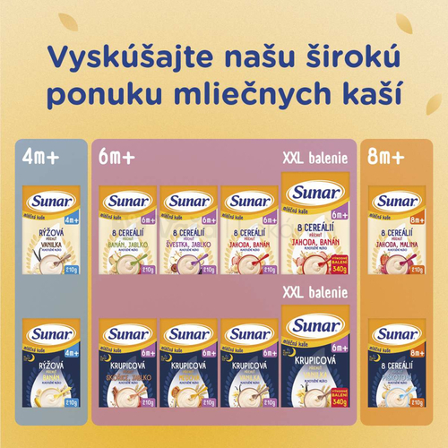 Sunar Mliečna kaša 8 cereálií Na dobrú noc Piškótová (od ukončeného 8. mesiaca)