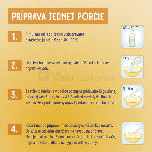 Sunar Mliečna kaša ryžová Na dobrú noc Banánová (od ukončeného 4. mesiaca)