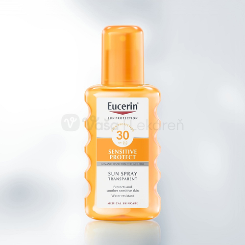 Eucerin Sun Sensitive Protect Transparentný sprej na opaľovanie na citlivú pokožku SPF30