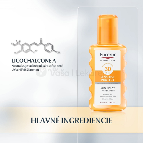 Eucerin Sun Sensitive Protect Transparentný sprej na opaľovanie na citlivú pokožku SPF30