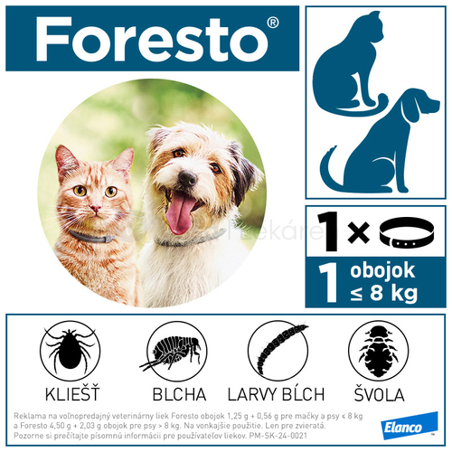 Foresto obojok pre mačky a psy do 8 kg