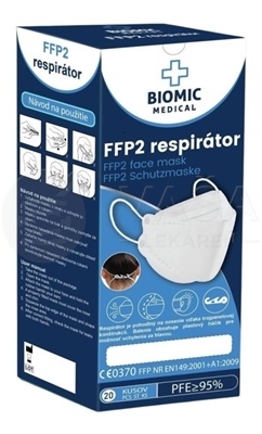 Biomic Respirátor FFP2, 3-panelový (telový)