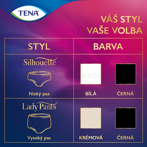 Tena Silhouette Normal Low Waist Blanc M Dámske inkontinenčné nohavičky