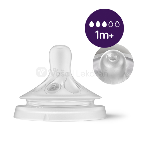 AVENT Natural Response Priehľadná fľaša s cumlíkom s ventilom AirFree (1+ mesiac)