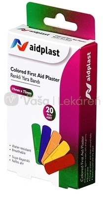 Aidplast Náplasť na rany farebná (1,9 x 7,2 cm)