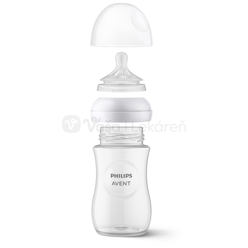 AVENT Natural Response Priehľadná fľaša s cumlíkom pre podporu rytmu pitia (1+ mesiac)