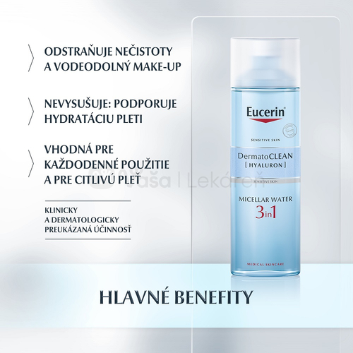 Eucerin DermatoClean Hyaluron Micelárna voda 3v1 na citlivú pleť