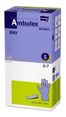 Ambulex Vyšetrovacie a ochranné rukavice nitrylové, nest., nepúd., veľ. S (fialové)