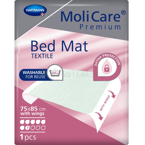 MoliCare Premium Bed Mat Textile 7 kvapiek Textilná absorpčná podložka s krídelkami (75x85cm)