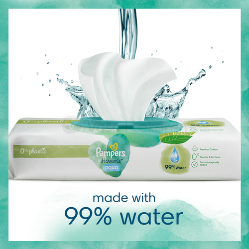 Pampers Harmonie Aqua Vlhčené obrúsky (4 balenia)
