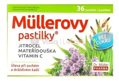 Müllerove pastilky Skorocel, materina dúška, vitamín C