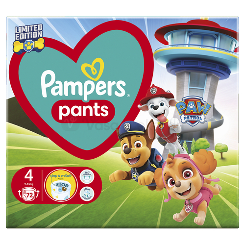 Pampers Pants Paw Patrol 4 Detské plienkové nohavičky (9-15 kg)