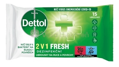 Dettol 2v1 Fresh Dezinfekčné obrúsky na ruky a povrchy