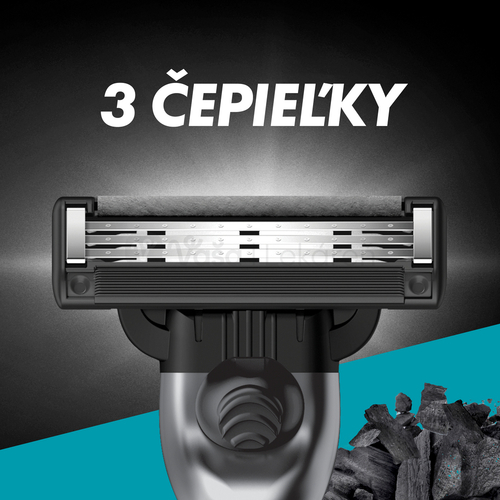 Gillette Mach3 Charcoal Pánske náhradné holiace hlavice