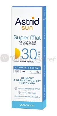 Astrid Sun Pleťový krém Super Mat na opaľovanie SPF30