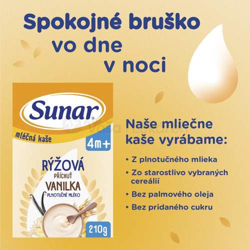 Sunar Mliečna kaša ryžová Vanilková (od ukončeného 4. mesiaca)