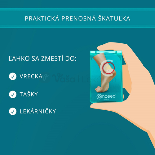 Compeed Gélová náplasť na pľuzgiere na nohách (stredná)