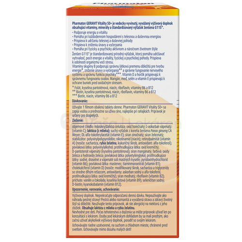 Pharmaton Geriavit Vitality 50+