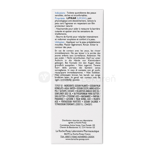 La Roche-Posay Lipikar Surgras Fyziologické mydlo obohatené o lipidy