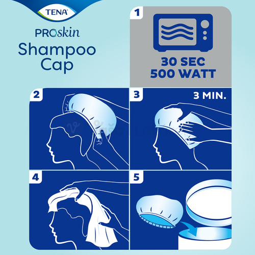 Tena Shampoo Cap (Bezoplachový šampón a kondicionér v čiapke)
