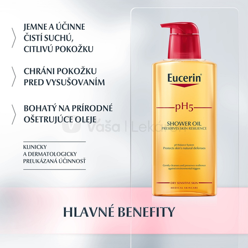 Eucerin pH5 Sprchový olej na suchú citlivú pokožku