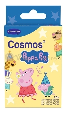 Cosmos Peppa Pig Vodeodolná detská náplasť na rany (3 veľkosti)