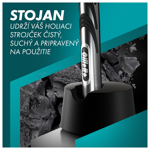 Gillette Mach3 Charcoal Pánsky holiaci strojček s náhradnými hlavicami