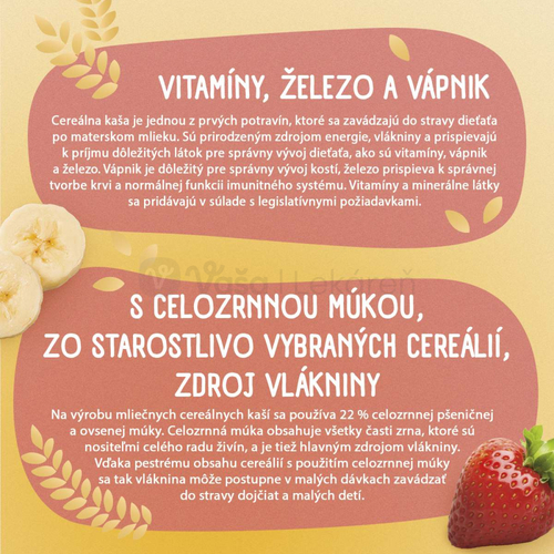 Sunar Mliečna kaša 8 cereálií Jahoda, banán XXL balenie (od ukončeného 6. mesiaca)