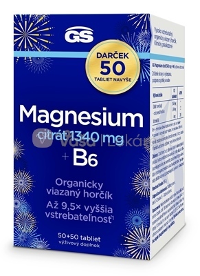 GS Magnesium citrát 1340 mg + B6 Darček