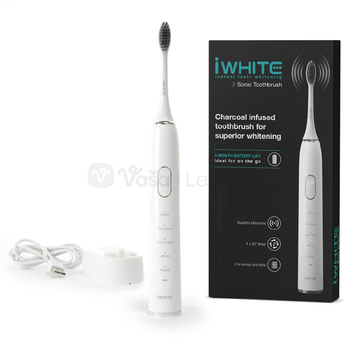 iWHITE Sonická zubná kefka s čiernym uhlím