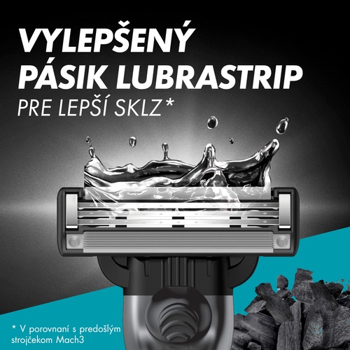 Gillette Mach3 Charcoal Pánske náhradné holiace hlavice