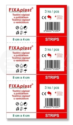 Fixaplast Strips Textilná náplasť s vankúšikom (8 x 4 cm)