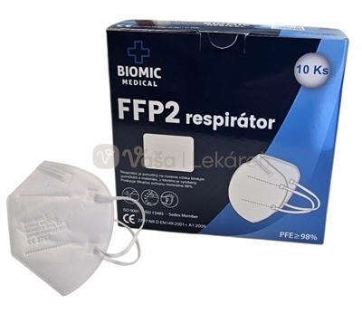 Biomic FFP2 Jednorazový respirátor bez ventilu (biely)