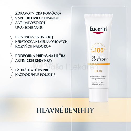 Eucerin Actinic Control Ľahký fluid na opaľovanie SPF100
