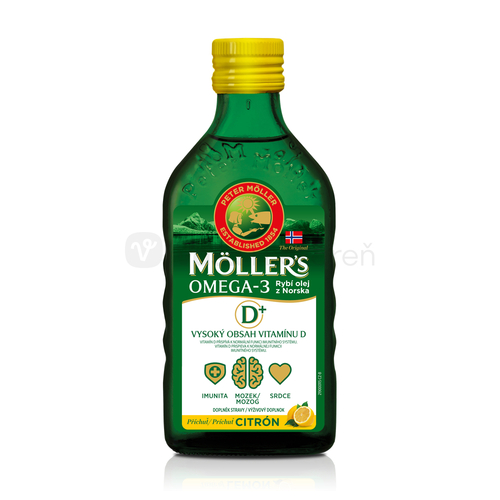 Moller´s Omega-3 Rybí olej D+ Citrónová príchuť