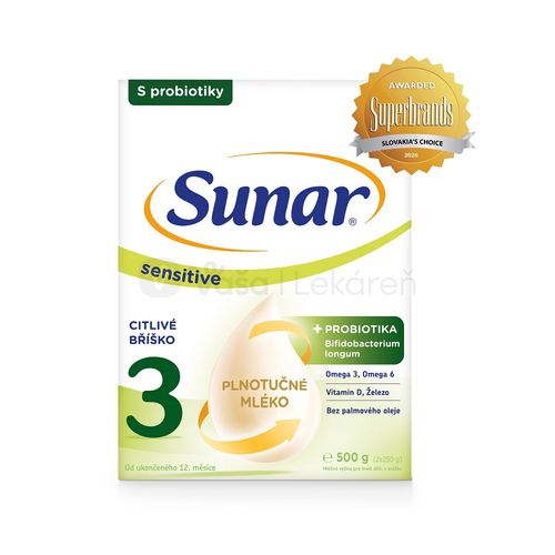 Sunar Sensitive 3 Mliečna výživa (od ukončeného 12. mesiaca)