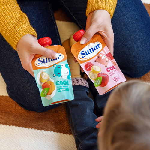 Sunar Cool Ovocná kapsička Malina, banán, jablko (od ukončeného 12. mesiaca)