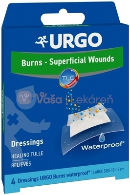 Urgo Burns Waterproof Lipidokoloidná náplasť na popáleniny (10 x 7 cm)