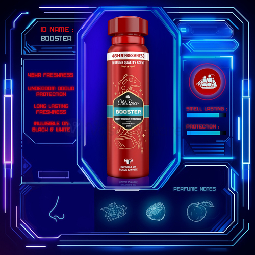 Old Spice Booster Deodorant v spreji pre mužov, 48H sviežosť a bez hliníka