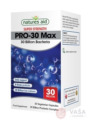 Natures Aid PRO-30 Max Probiotiká (30 miliárd, 8 kmeňov)