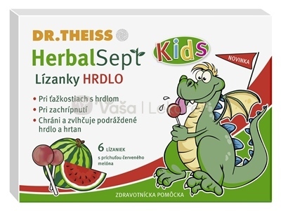 Dr. Theiss HerbalSept Kids Lízanky Hrdlo